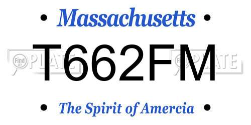 T662FM Massachusetts License Plate