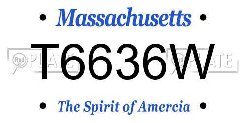 T6636W Massachusetts License Plate