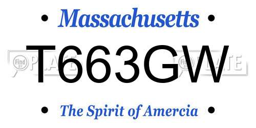T663GW Massachusetts License Plate