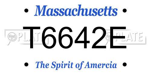 T6642E Massachusetts License Plate