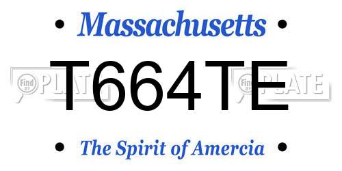 T664TE Massachusetts License Plate