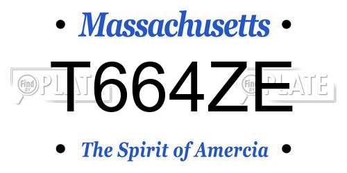 T664ZE Massachusetts License Plate