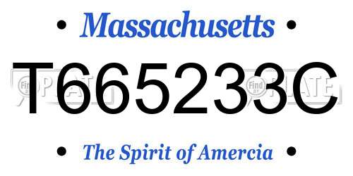 T665233C Massachusetts License Plate