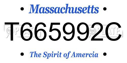 T665992C Massachusetts License Plate