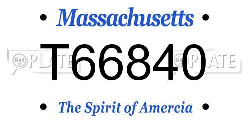 T66840 Massachusetts License Plate
