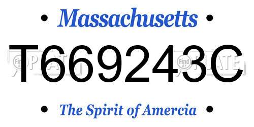 T669243C Massachusetts License Plate