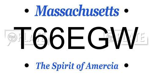 T66EGW Massachusetts License Plate
