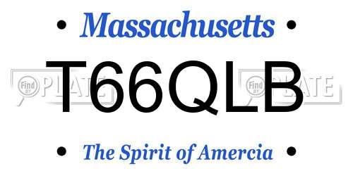 T66QLB Massachusetts License Plate