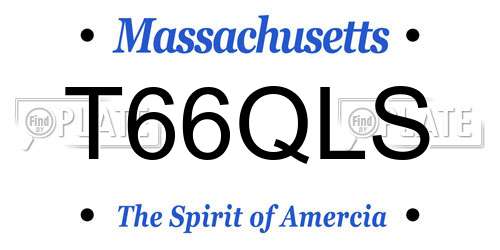 T66QLS Massachusetts License Plate