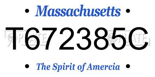 T672385C Massachusetts License Plate