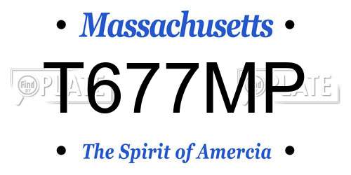 T677MP Massachusetts License Plate