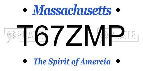 T67ZMP Massachusetts License Plate