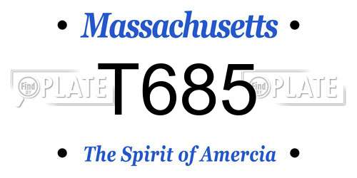 T685 Massachusetts License Plate