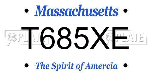 T685XE Massachusetts License Plate