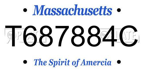 T687884C Massachusetts License Plate