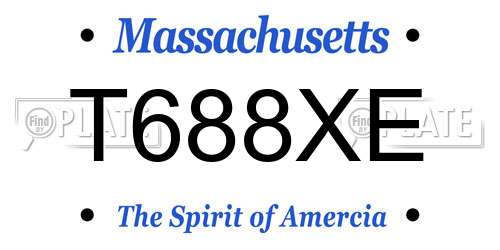 T688XE Massachusetts License Plate