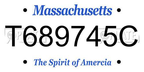 T689745C Massachusetts License Plate