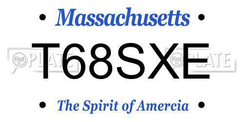 T68SXE Massachusetts License Plate