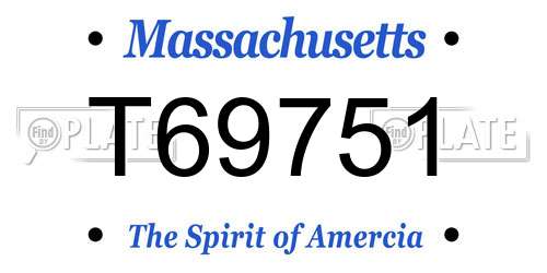 T69751 Massachusetts License Plate