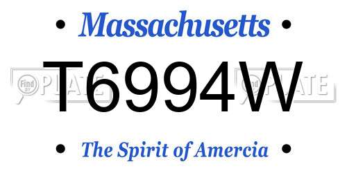 T6994W Massachusetts License Plate