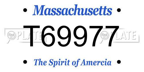 T69977 Massachusetts License Plate