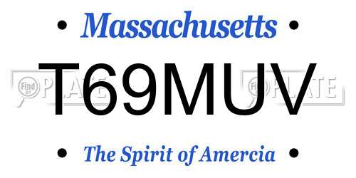 T69MUV Massachusetts License Plate