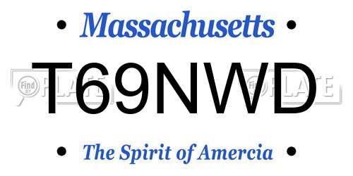T69NWD Massachusetts License Plate