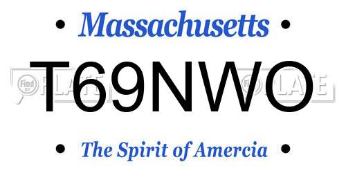T69NWO Massachusetts License Plate
