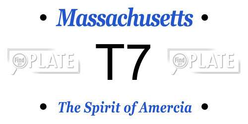 T7 license plate in MA state