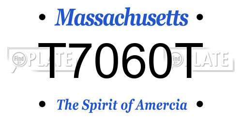 T7060T Massachusetts License Plate