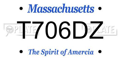 T706DZ Massachusetts License Plate