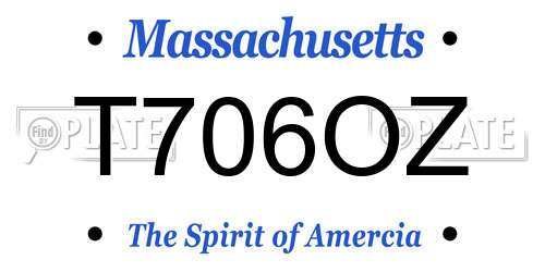 T706OZ Massachusetts License Plate