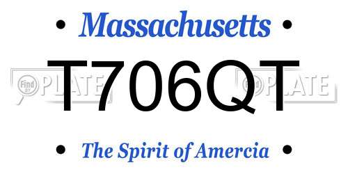T706QT Massachusetts License Plate