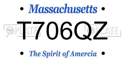 T706QZ Massachusetts License Plate