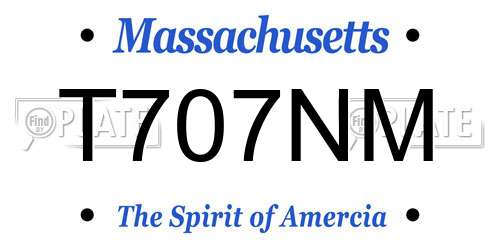 T707NM Massachusetts License Plate