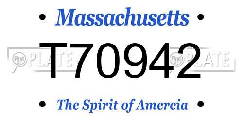 T70942 Massachusetts License Plate