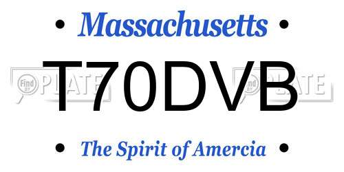 T70DVB Massachusetts License Plate