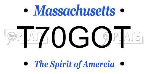 T70GOT Massachusetts License Plate