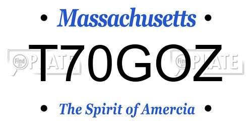 T70GOZ Massachusetts License Plate