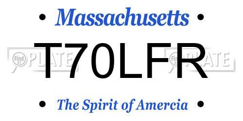 T70LFR Massachusetts License Plate