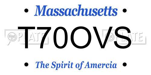 T70OVS Massachusetts License Plate