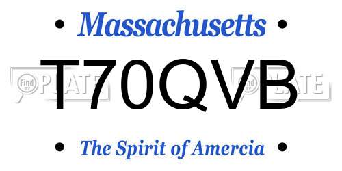 T70QVB Massachusetts License Plate
