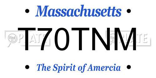 T70TNM Massachusetts License Plate