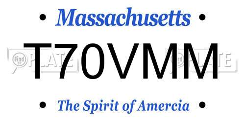T70VMM Massachusetts License Plate