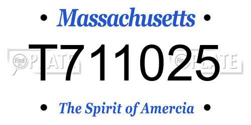 T711025 Massachusetts License Plate
