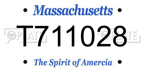 T711028 Massachusetts License Plate