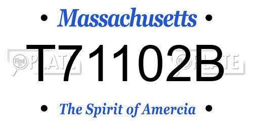 T71102B Massachusetts License Plate