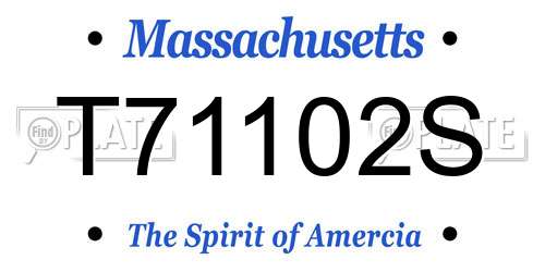 T71102S Massachusetts License Plate