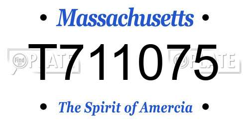 T711075 Massachusetts License Plate