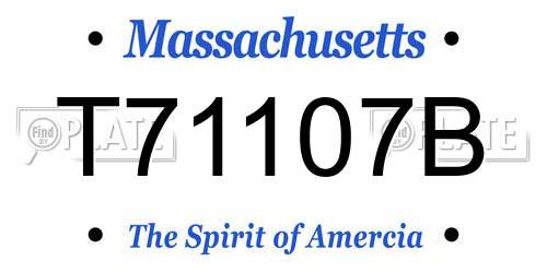 T71107B Massachusetts License Plate